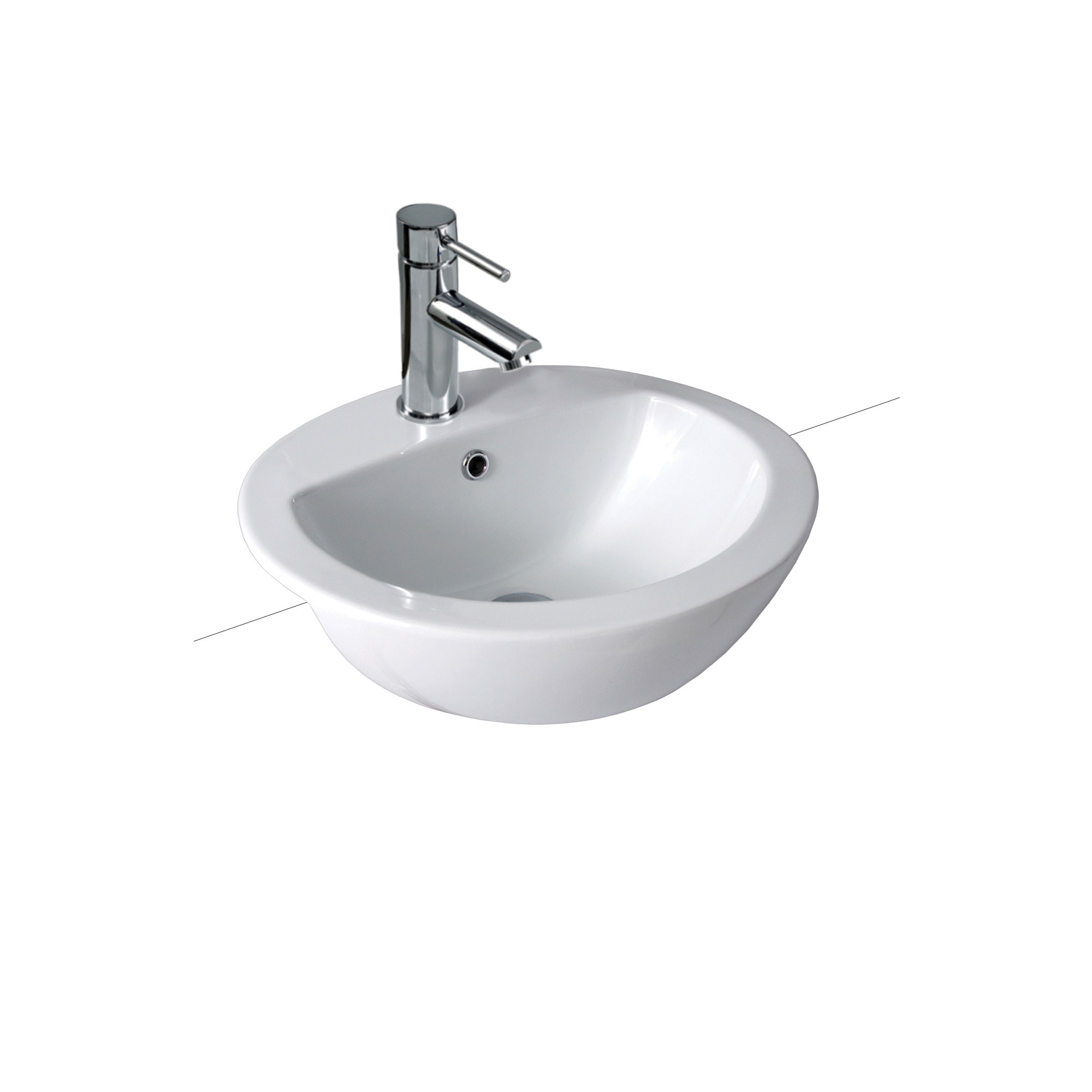 CHIOS 205 Semi Recessed Basin Oval 500mm CHIOS205